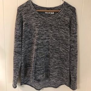 Women’s V-neck sweater, long sleeve, grey